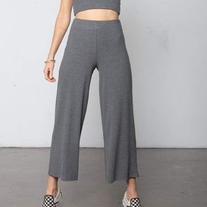 STILLWATER | Wide Leg Rib Pant in Charcoal
